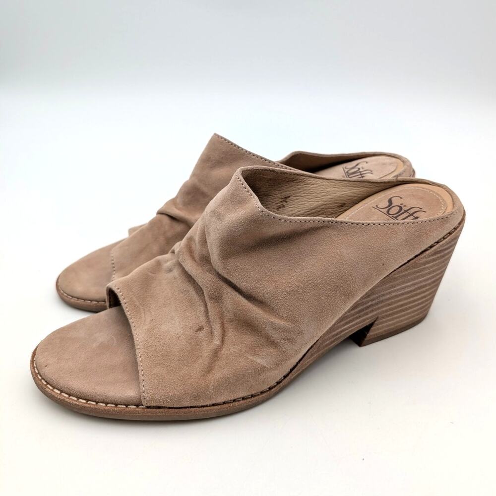 Söfft Strathmore Wedge Heel Mule Sandals Women's Rose/Taupe Size US10M EU42